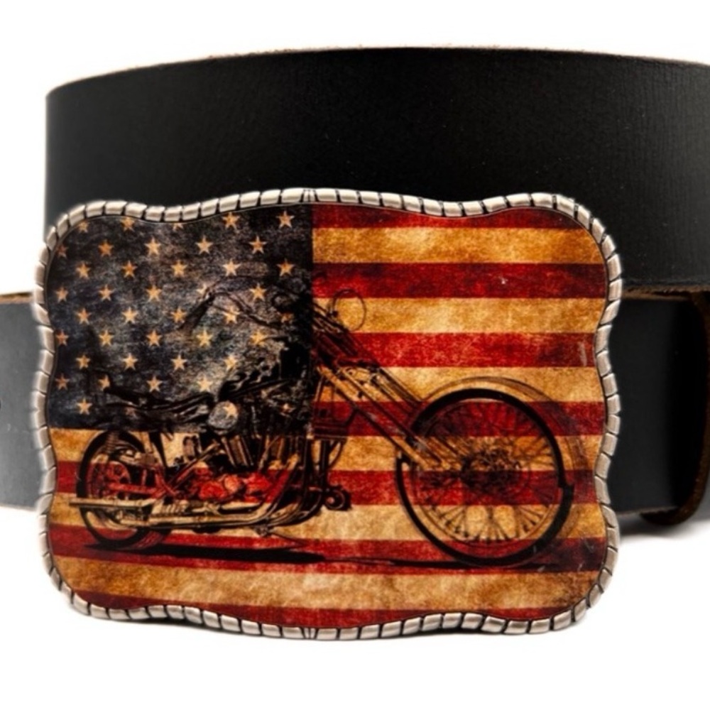 Wallet Buckle Motorcycle American Flag